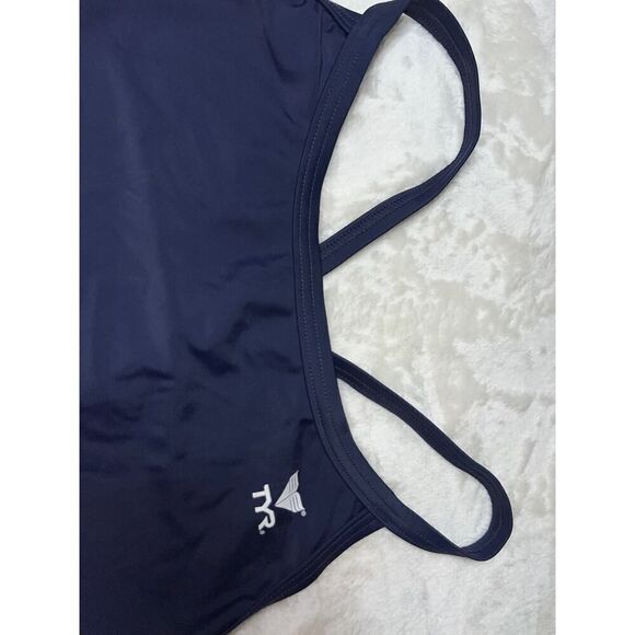 TYR womans Solid Maxfit Swimsuit Size 42 Navy Blue - Picture 4 of 10